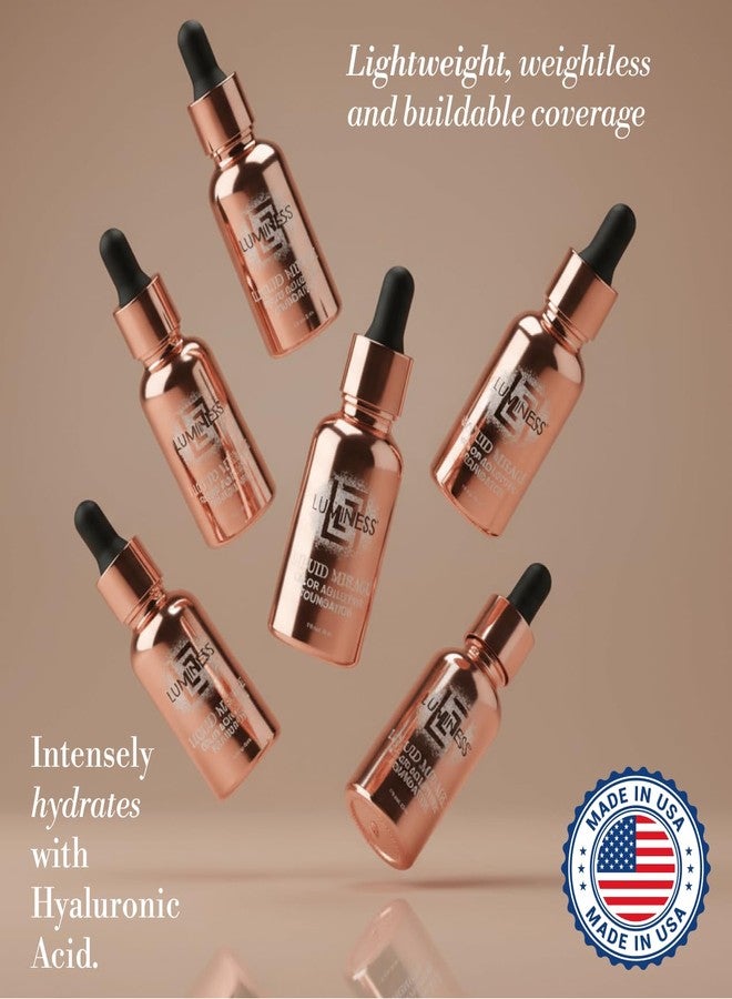 LUMINESS Liquid Mirage 3PC Kit - Color Changing Foundation with SPF 50 Primer & Makeup Brush, Hydrating & Lightweight Face Makeup, 4 in 1 Liquid Foundation, Concealer & Moisturizer (02 Medium) - Image 5